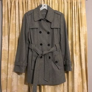 Calvin Klein Grey Wool Peacoat